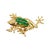Vintage 14k Yellow Gold Emerald Frog Pendant Brooch For Sale - Image 4 of 8