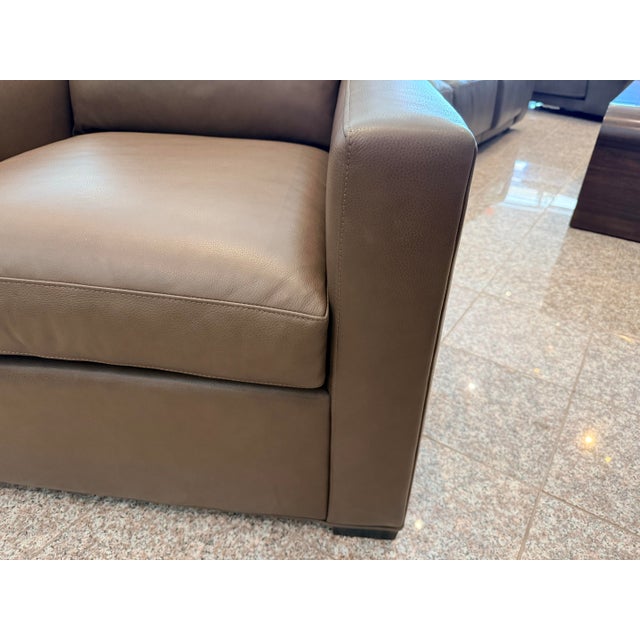 Animal Skin New Hancock & Moore Brown Leather Club Lounge Chair For Sale - Image 7 of 8