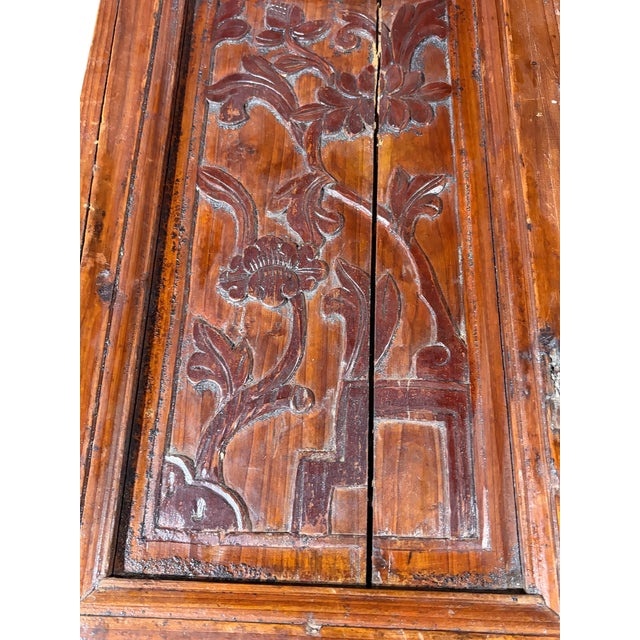 Brown Antique Chinoiserie Wooden Wall Hanging Panel 49.5" H For Sale - Image 8 of 8
