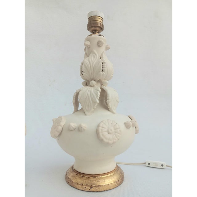 Spanish Ceramic Leaves Lamps from Manises, 1950s, Set of 2 For Sale - Image 3 of 5