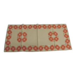 Vintage Orange & Camel Turkish Table Runner