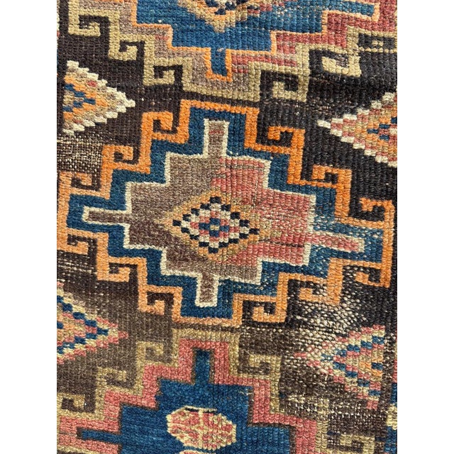 1930s Tangerine Melon Beautiful Tribal Pattern Rug 3.5 x 10 For Sale - Image 9 of 9