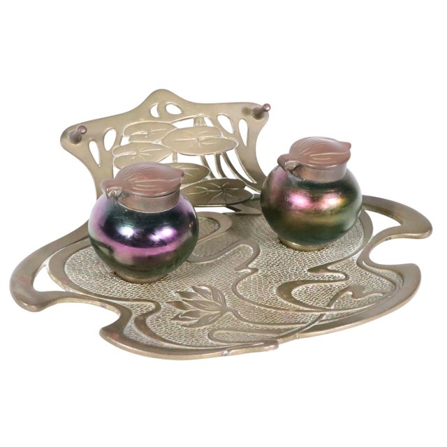 Art Nouveau Vienesse Geschutzt Ink Well C 1900's For Sale - Image 16 of 17