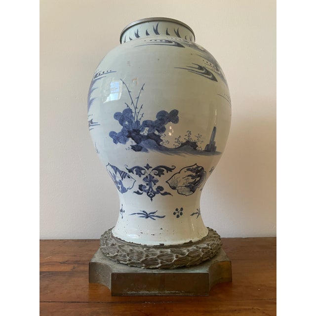 Early 20th Century Chinese White & Blue Vase For Sale - Image 4 of 9