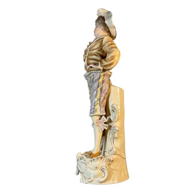 Antique Meissen Style German Porcelain Figurine Young Man For Sale - Image 15 of 18
