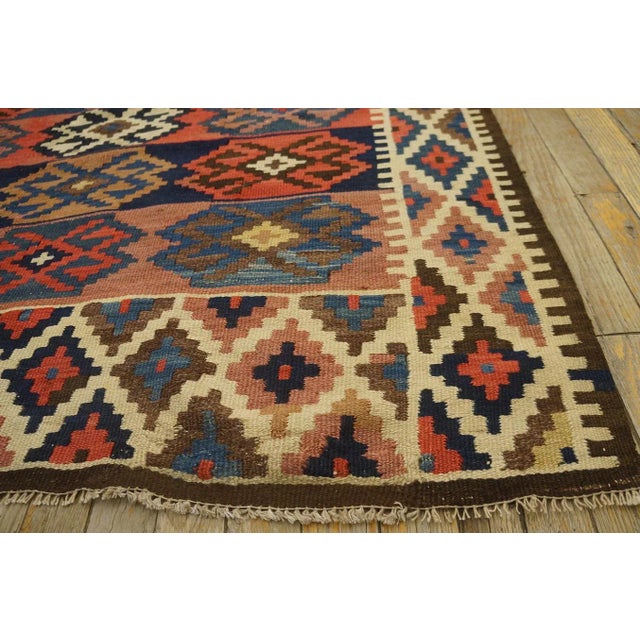 1920s Multi Geometric Kilim Antique Nw Persian Rug "4'8" X 15' Flat Weave Wool Carpet For Sale In New York - Image 6 of 12