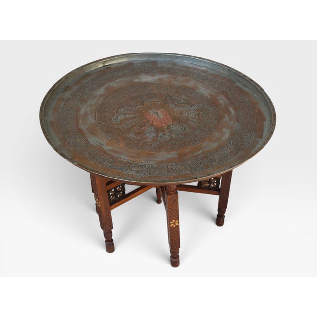 Hammer Engraved Copper Table Tray, 1930s For Sale - Image 13 of 18