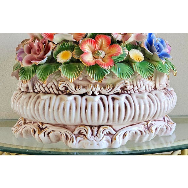 Vintage Italian Capodimonte-Style Porcelain Floral Centerpiece For Sale - Image 12 of 18