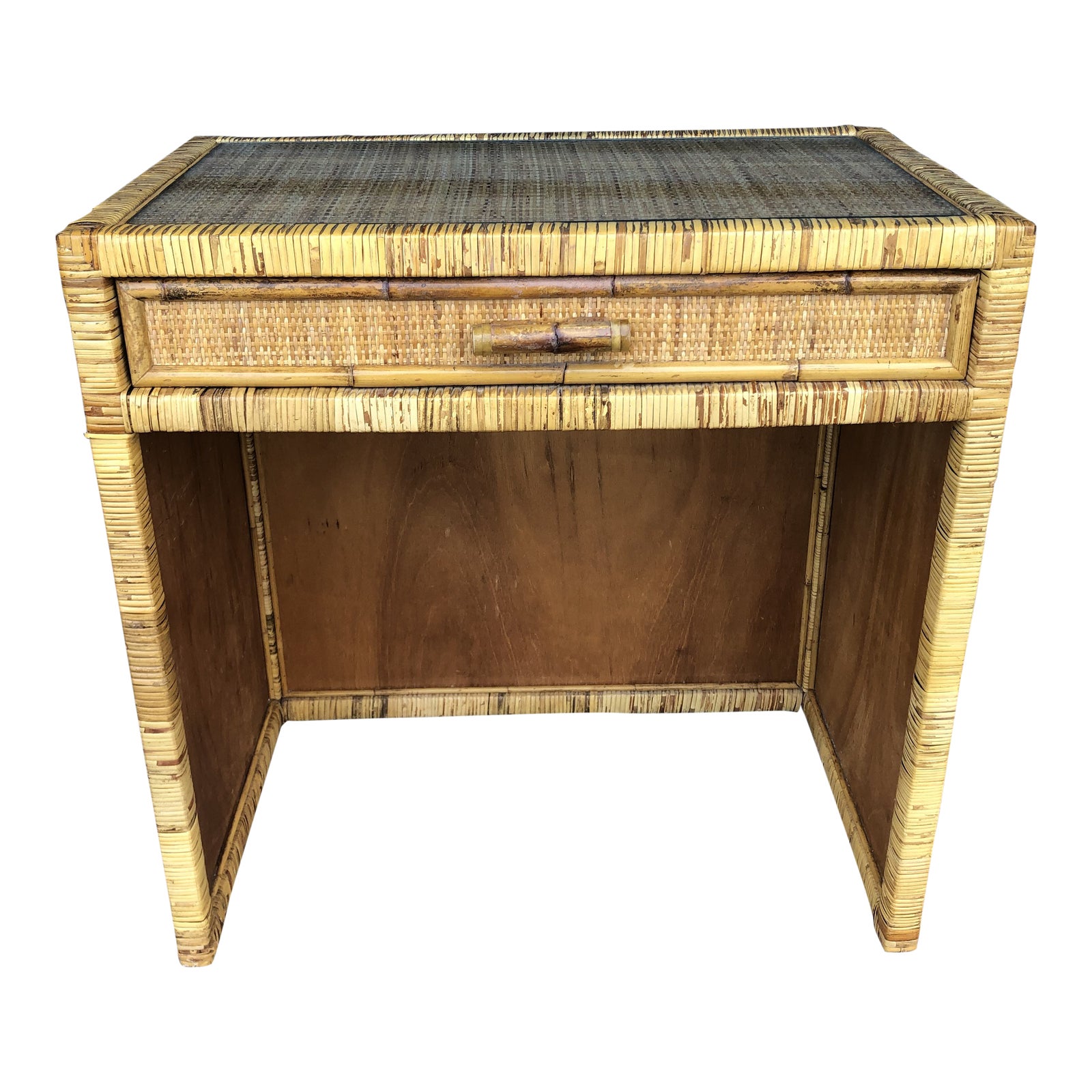 Vintage Rattan Wicker Vanity Desk Chairish