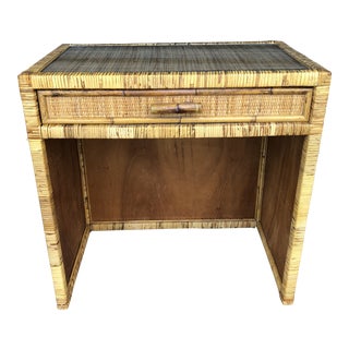 Vintage Rattan Wicker Vanity Desk For Sale