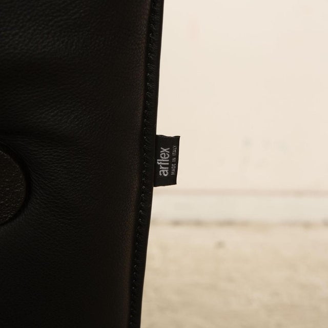 Leather Armchair T-Series Black by Burkhard Vogtherr for Arflex For Sale - Image 6 of 10
