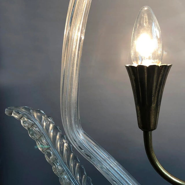1940s Italian Art Deco Murano Glass Ceiling Lamp from Barovier & Toso, 1940s For Sale - Image 5 of 16