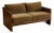 1970s Solid Oak Sling Loveseat in Mohair For Sale