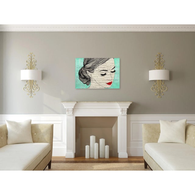 Textile "With All My Heart'' Contemporary Figurative Mixed-Media Painting by Martina Niederhauser For Sale - Image 7 of 9