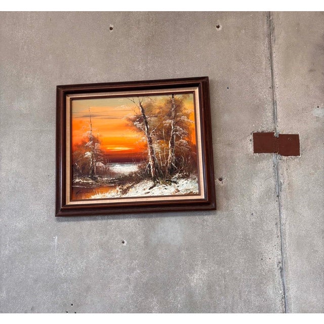 1970s Vintage Mid Century Oil on Canvas Artwork For Sale - Image 5 of 6
