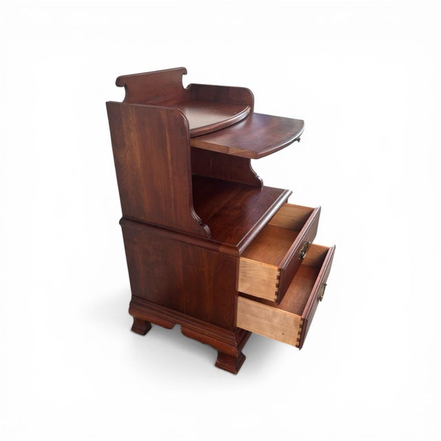 Wood Authentic Mid 20th Century Pennsylvania House Solid Cherry Bachelor’s Chest Nightstand For Sale - Image 7 of 9