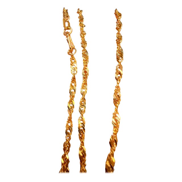 2020s Vintage 18 Karat Yellow Gold 4 Gm, Link Chain, 2.0 Mm Necklace, 22" Long For Sale - Image 5 of 8
