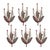 Contemporary Glittered Pine and Sleigh Bell Spray (Set of 6) For Sale - Image 3 of 3