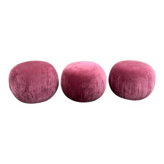 1980's Vladimir Kagan for Directional Pouf Soufflé' Ottoman- Set of 3 For Sale