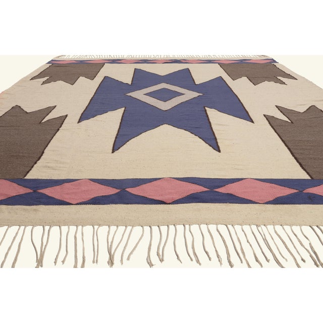 Contemporary Vintage Indian Dhurrie Rug, 09'02 X 12'01 For Sale - Image 3 of 10