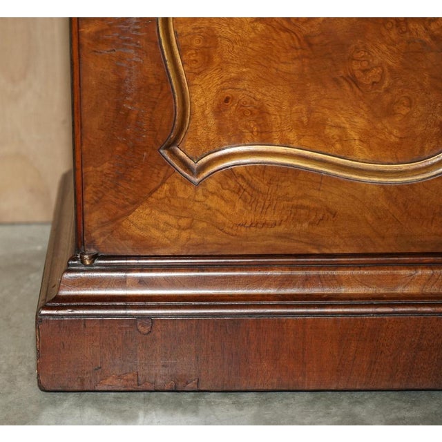 Victorian Burr Walnut Library Bookcase with Gothic Glazed Doors, 1880s For Sale - Image 9 of 18