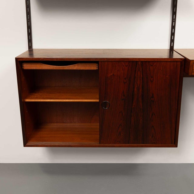 Kai Kristiansen Vintage Kai Kristiansen's Fm Reolsystem Shelving System W/ Desk in Rosewood 1960s For Sale - Image 4 of 13