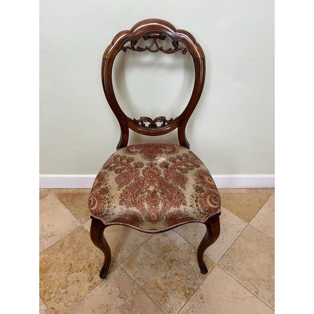 Set of 6 Victorian carved walnut dining chairs