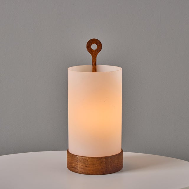 1950s Teak and Perspex Wall or Table Lamp by Uno &amp; Östen Kristiansson for Luxus Executed in perspex and teak wood with...