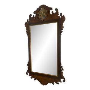 Vintage Hepplewhite Mirror With Brass Ornament