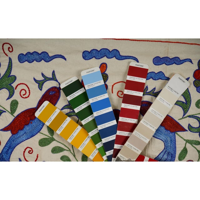 Uzbek Suzani Animal Cotton Tablecloth - Wall Decor For Sale - Image 10 of 10