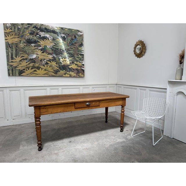 Wood Vintage Oak Worktable, 1960s For Sale - Image 7 of 9