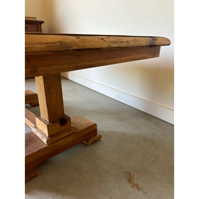 Pine Trestle Base Coffee Table For Sale In Greenville, SC - Image 6 of 9