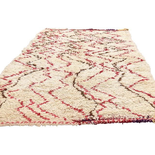 Mid-Century Modern Vintage Azilal Moroccan Rug, 03'09 X 06'11 For Sale - Image 3 of 10