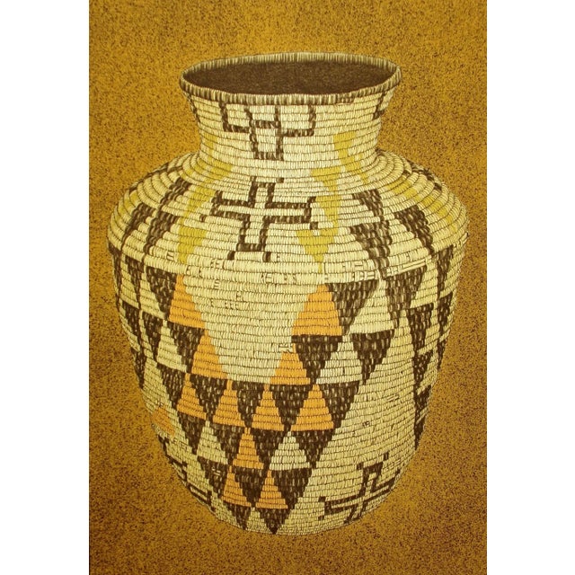 "Apache Basket" unframed limited edition lithograph on paper by Lynn Elton Baker. Hand signed and numbered by the artist...