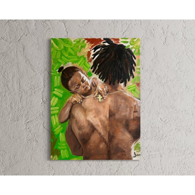 2020s Love and Protection, Oil Painting by Seromo Okoro, (2024) For Sale - Image 5 of 6