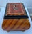 Vtg. Painted Wood & Composite Transitional Bombay Shaped Box W/Faux Burl Finish For Sale - Image 12 of 13