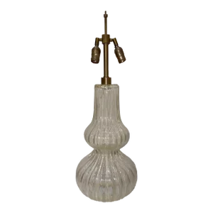 Italian Murano Glass Large Gold Fleck Table Lamp