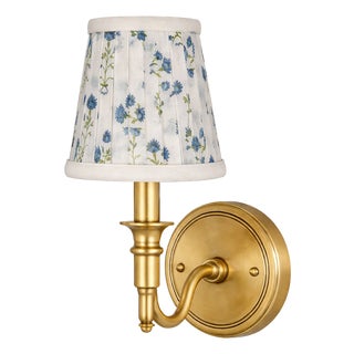 White Velvet Floral Sconce Shade For Sale