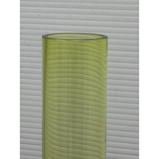 Cylindrical Lime Green Tall Vase For Sale - Image 11 of 12