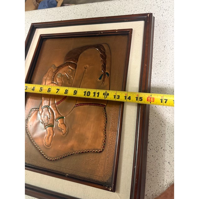 Digital Modern Signed Pressed Copper 3d Relief Wall Art Bravo 1993 Signed 16x20 For Sale - Image 7 of 7