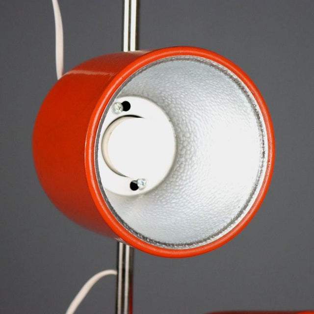 Vintage Orange Enameled Metal Lamp For Sale - Image 3 of 9
