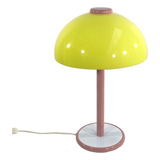 Postmodern Pink & Yellow Table Lamp in Metal & Plastic, 1980s For Sale