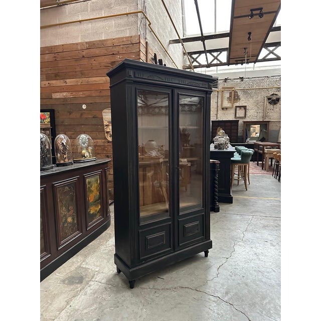 Black Patinated Napoleon III Display Cabinet For Sale - Image 8 of 8