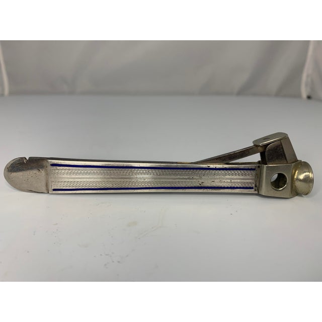 Early 20th Century Vintage .935 Silver & Enamel Cigar Cutter, Rostfrei Hallmarked For Sale - Image 5 of 10