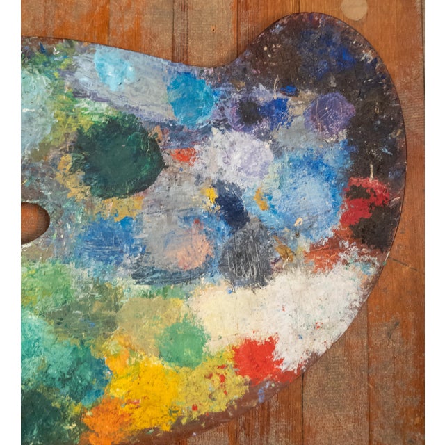 19th Century Artist Used Oil Palette With Rainbow Colors For Sale - Image 4 of 8