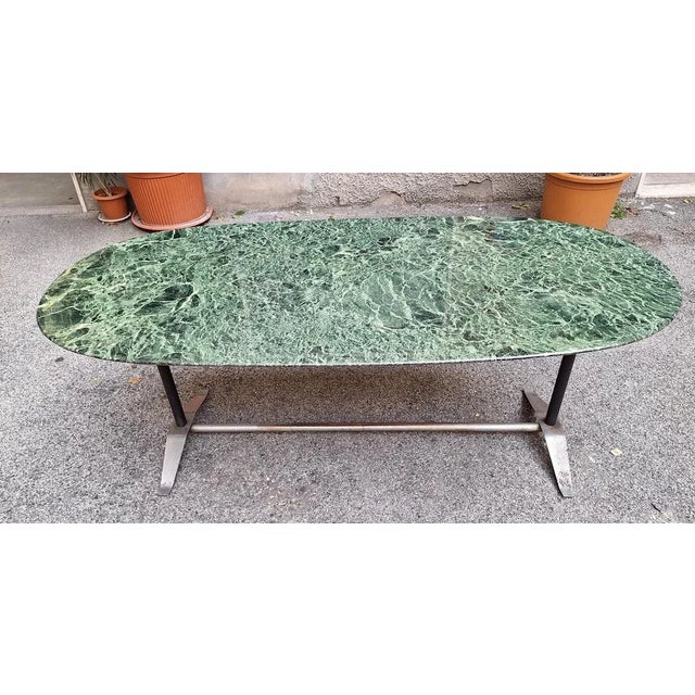 1950s Dining Table with Alpi Green Top by Gio Ponti and Alberto Rosselli for Rima, 1950s For Sale - Image 5 of 5