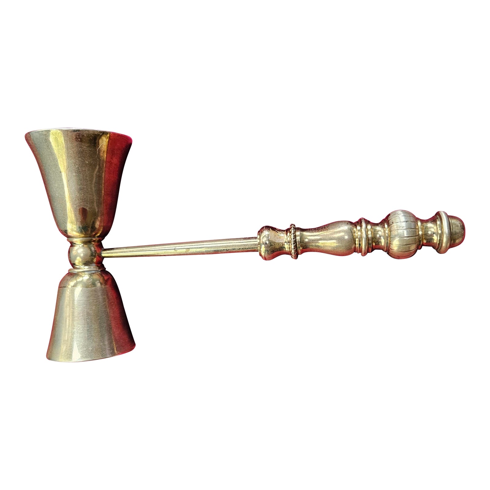 Vintage Brass Handled Double-Sided Jigger Shot | Chairish