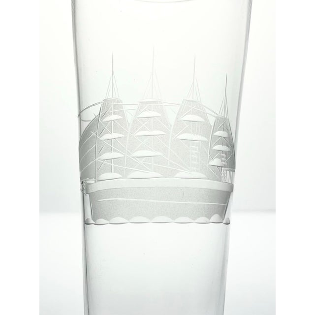 1990s Toscany “Clipper Ship” Set of 3 Pilsner Beer Glasses For Sale In Dallas - Image 6 of 8