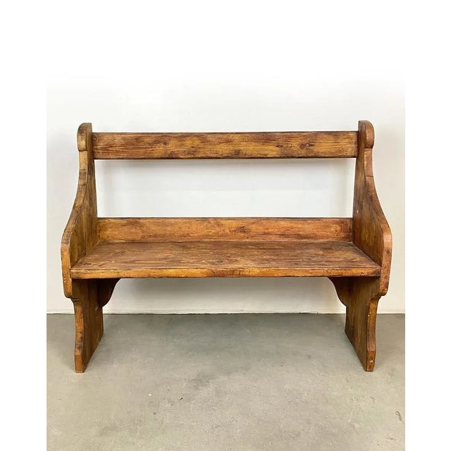 Wood Vintage Swedish Chapel Bench For Sale - Image 7 of 7