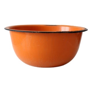 Mid 20th Century Orange Enamelware Bowl For Sale